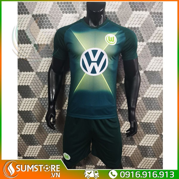 Áo Đá Bóng Wolfsburg Xanh - Đồ Đá Banh Mới 2020