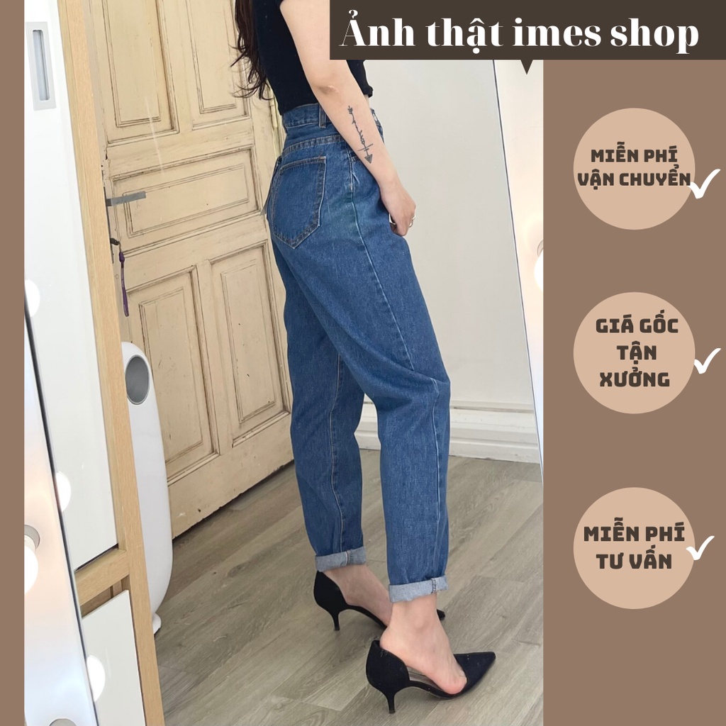 Quần bò nữ, quần Jean bò baggy nữ cạp cao phong cách Ulzzang Hàn Quốc 1639 imes shop | BigBuy360 - bigbuy360.vn