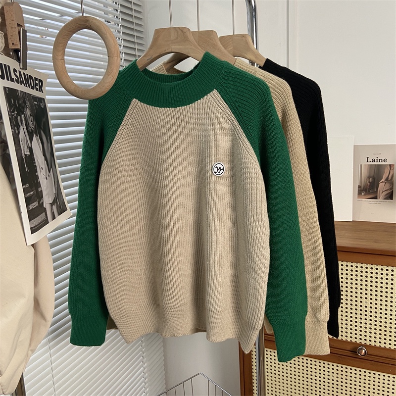 Áo Sweater Tay Dài Cổ Tròn Dáng Rộng Màu Khối Phong Cách Hàn Quốc Thời Trang Mùa Thu Dành Cho Bạn Nữ