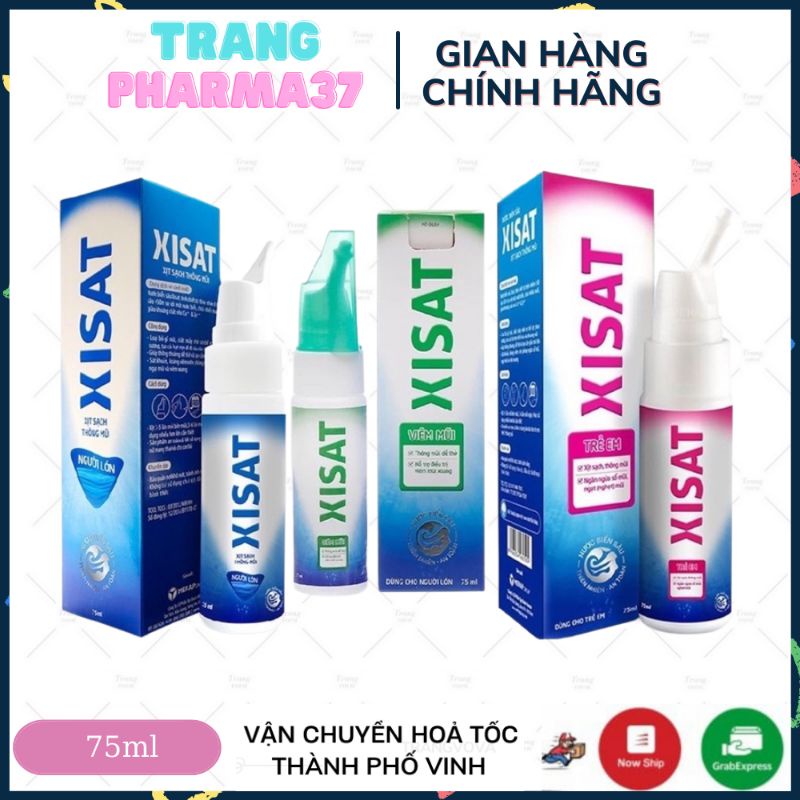 Nước Biển Sâu Sạch Thông Mũi  Xisat 75ml - Làm Sạch Bụi Bẩn Ra Khỏi Mũi, Giúp Ngăn Chặn Mầm Bệnh Xâm Nhập