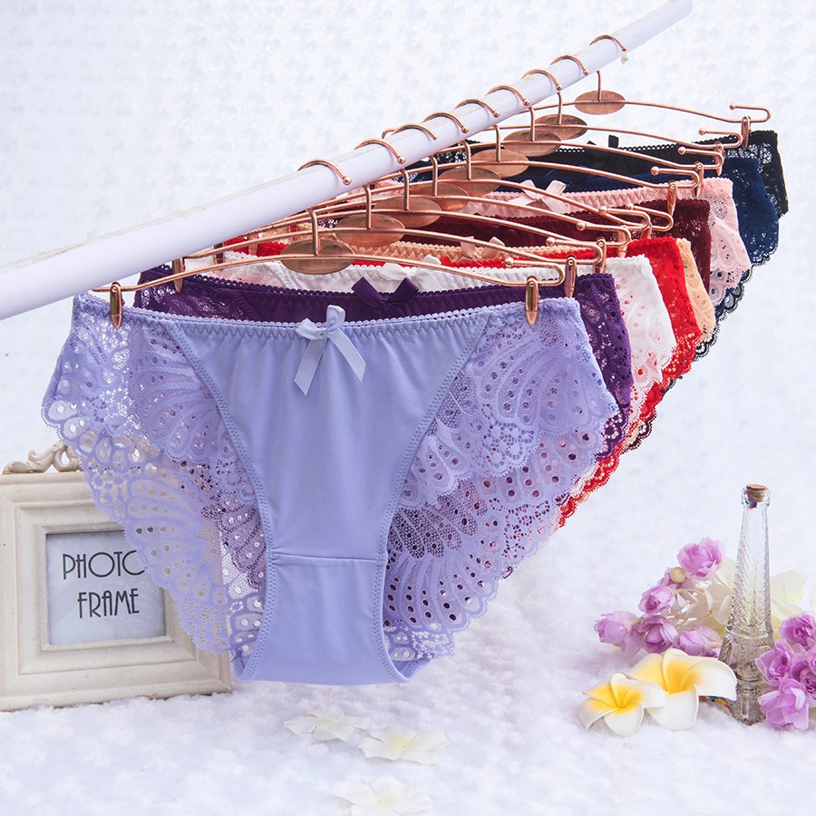 Quần lót nữ eo thấp phối ren xuyên thấu gợi cảm