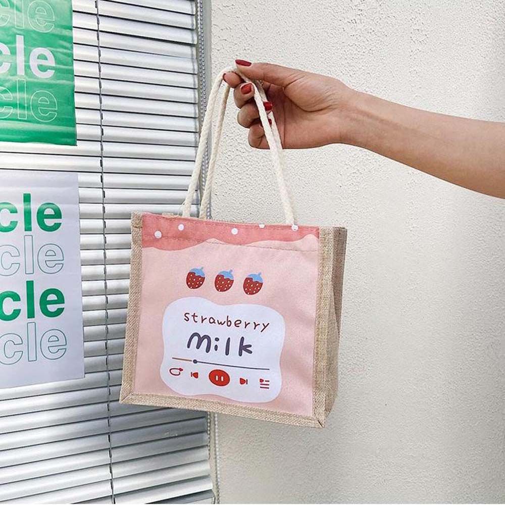 Túi Xách Tay Bằng Vải Canvas Phong Cách Hàn Quốc Trẻ Trung Dành Cho Nữ