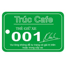 Thẻ đánh số giữ xe, chất liệu mica