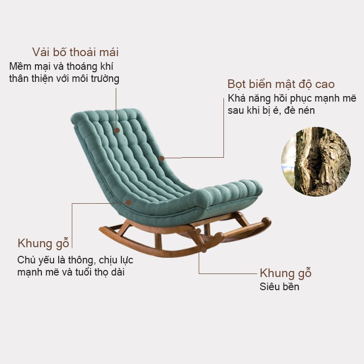 Ghế Thư Giãn Trang Trí Phòng Khách Bập Bênh Cao Cấp Kèm Đôn chân Ghế lười Sofa lười -T157