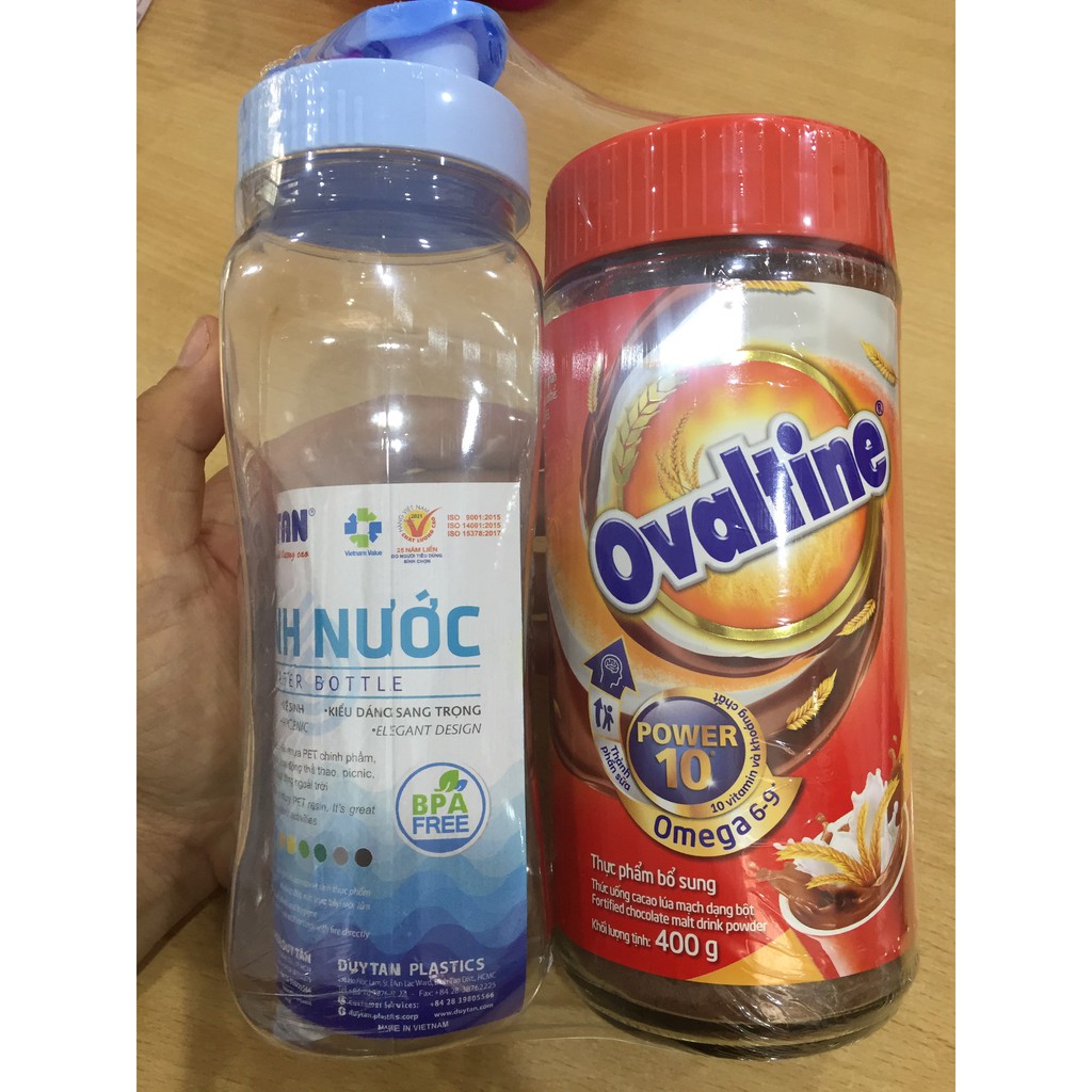 Ovaltine bột (01) hũ thủy tinh 400g Tặng kèm 1 bình đựng nước 700ml - Hàng chính hãng DKSH Việt Nam.