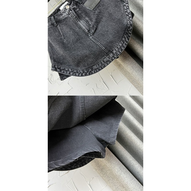 COZOKC COZOK Chân váy jean COZOK màu đen lưng cao size lớn thời trang dành cho nữ
