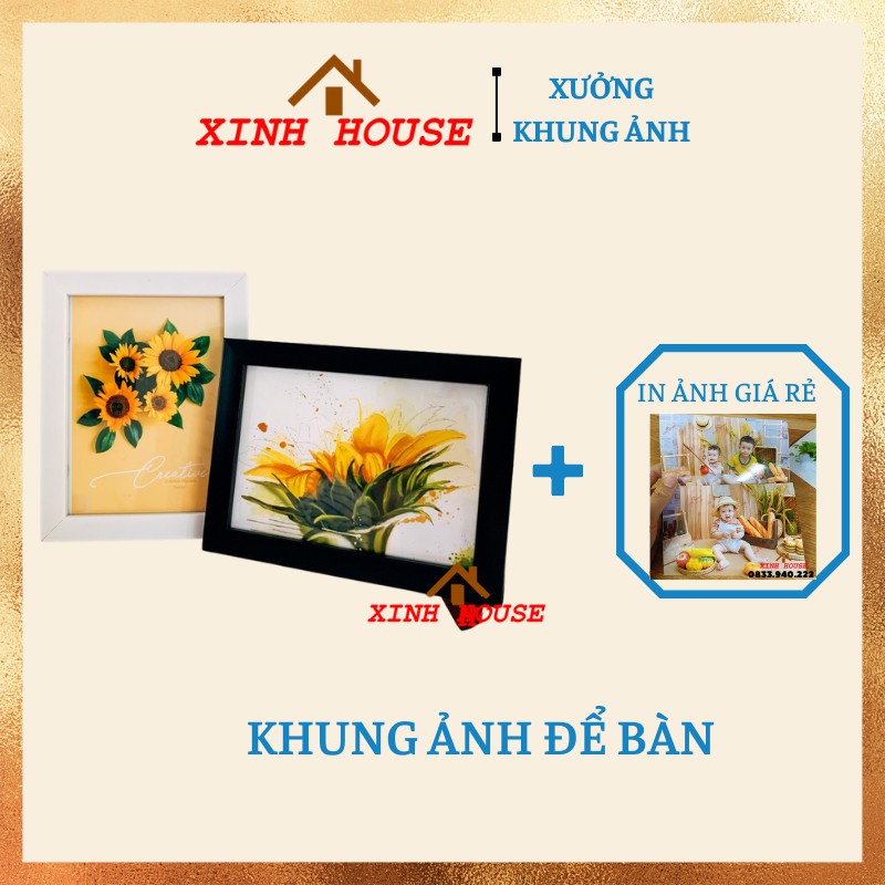 Khung Ảnh Để Bàn 10x15, 13x18, 15x21 Mặt Mika Giá Rẻ - Khung Hình Để Bàn kèm chân đế