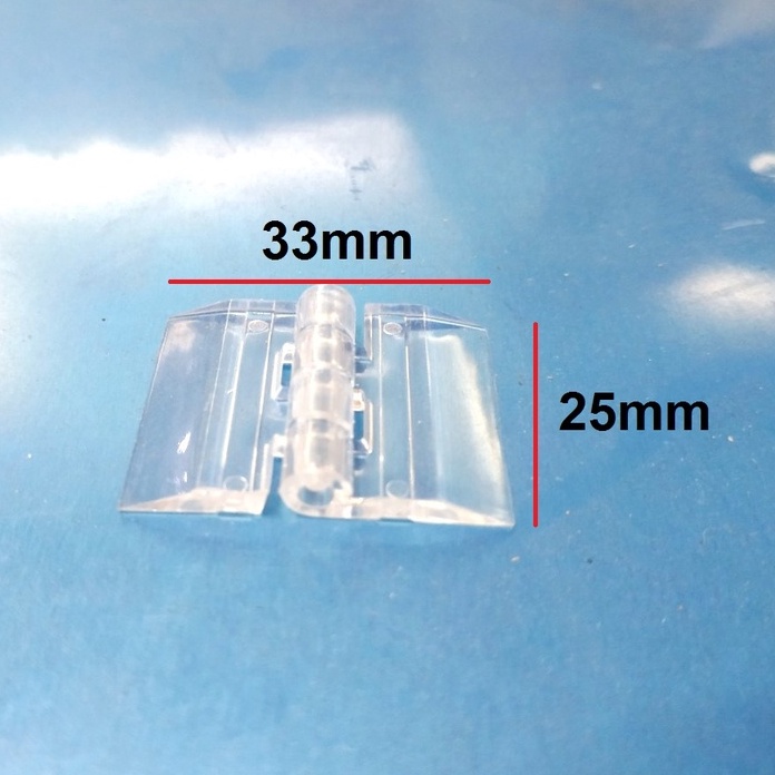 Bản lề mica size 33mm x 25mm dùng làm mô hình nhà cửa, hộp trang trí, cửa chuồng hamster.. - Luân Air Models