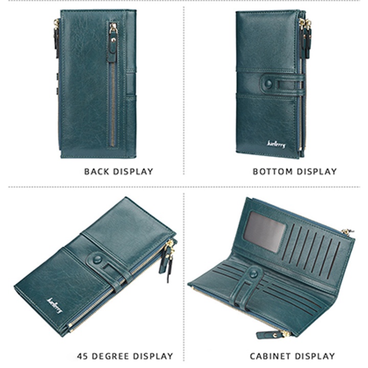 Ví Nữ Dáng Dài Cầm Tay Cao Cấp Baellerry Nhiều Ngăn Thời Trang Đựng Tiền Có Cúc Bấm