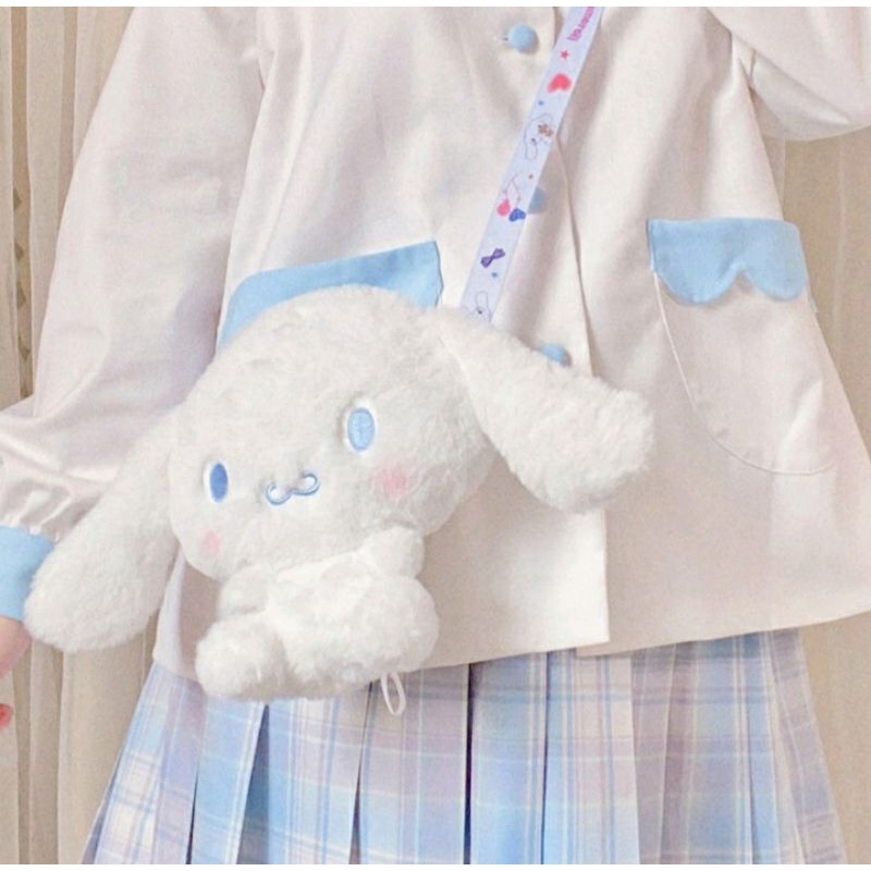 Túi đeo chéo thỏ lông nhung mềm mịn Cinnamoroll🐰