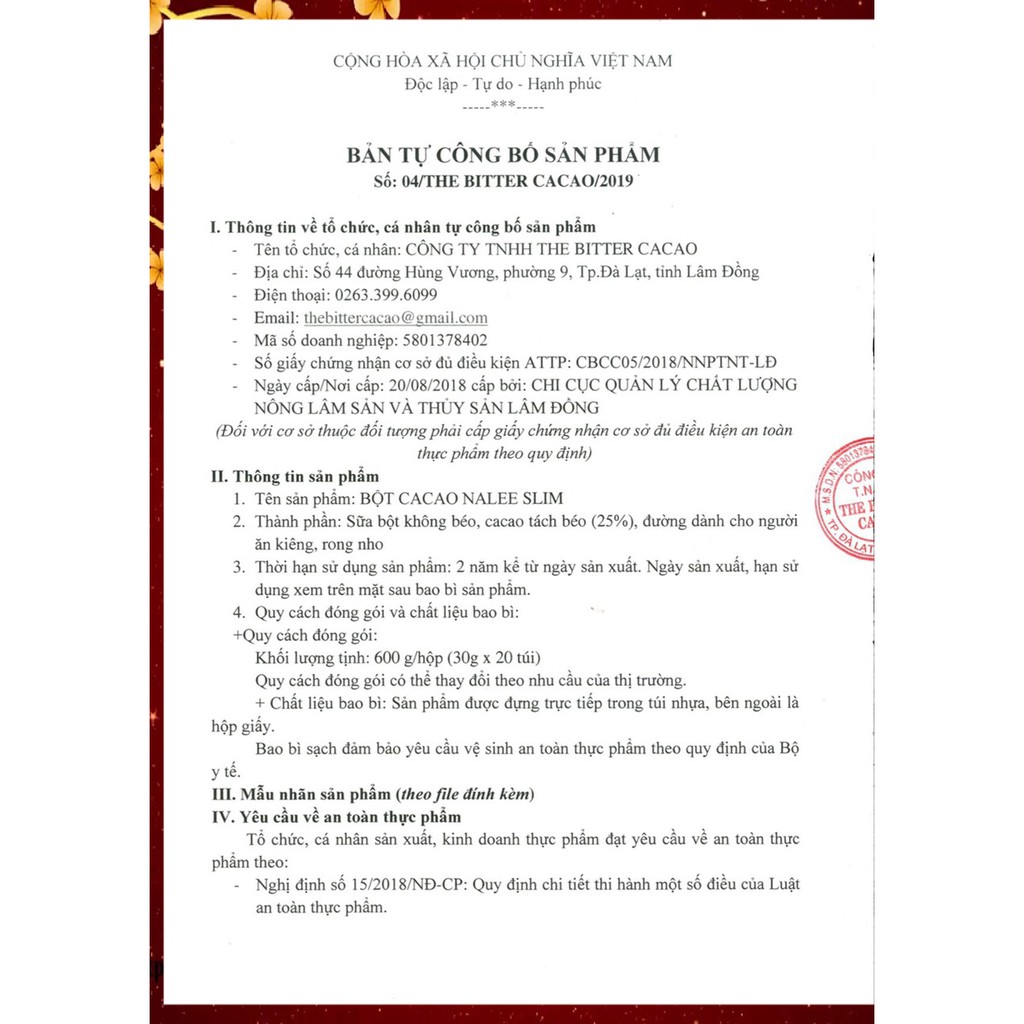 [Chính Hãng] Cacao Giảm Cân Nalee Slim The Bitter Cacao | BigBuy360 - bigbuy360.vn