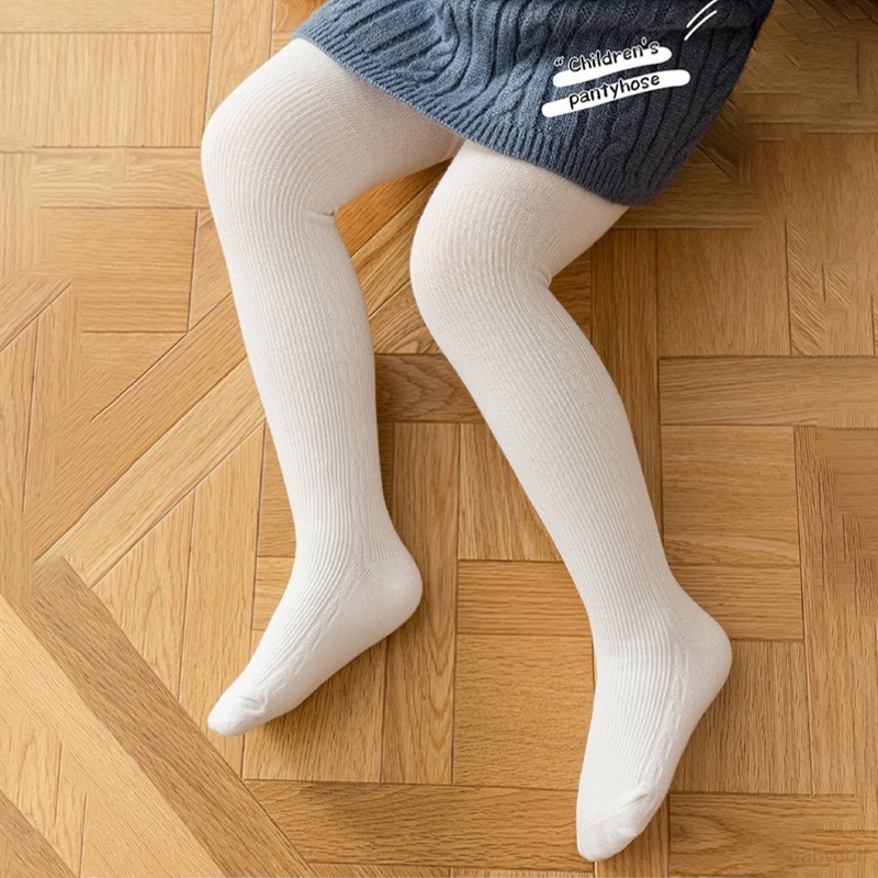 Quần Legging Cotton Dáng Ôm Thoáng Khí Màu Trơn Dễ Thương Cho Bé Gái