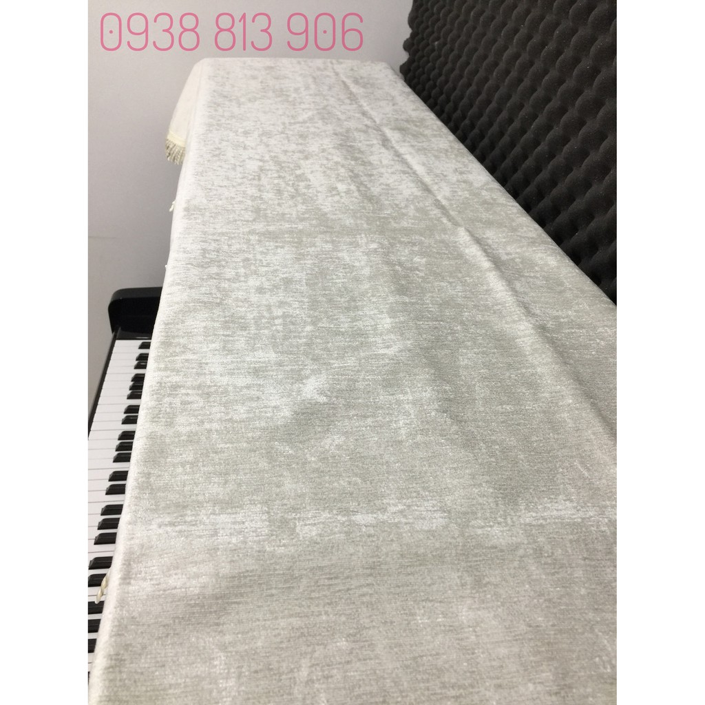 Khăn phủ đàn piano trắng trơn vải nhập