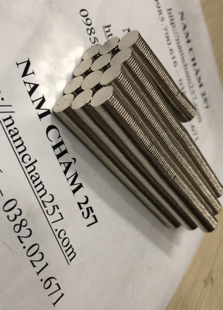 Nam châm trắng 10x1mm- loại nam châm đất hiếm mỏng lực hút mạnh