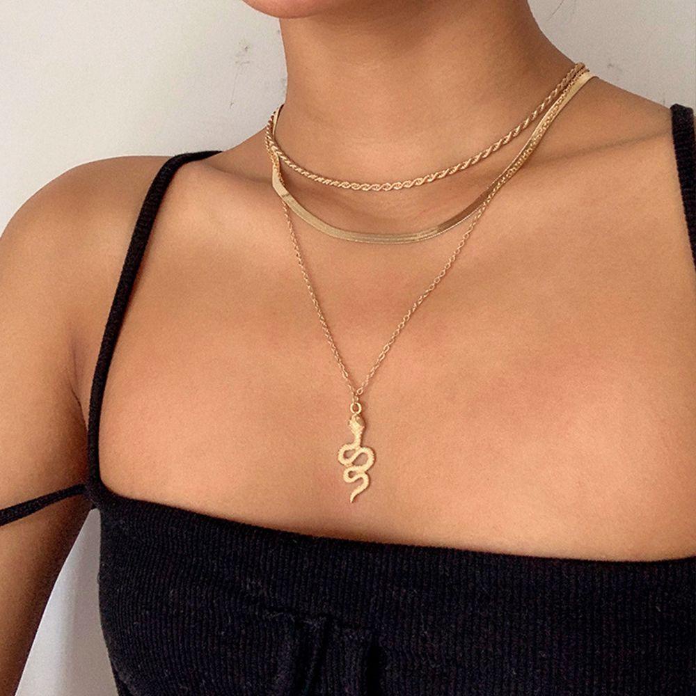 Vòng cổ Nhiều Lớp Bằng Hợp Kim Dày WMES15H Y2K Thời Trang Cho Nam Và Nữ