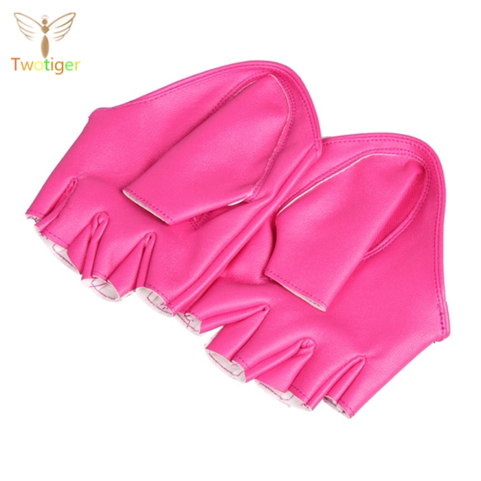 ✈ 1 Pair Woman Half Finger Gloves Imitation Leather Multicolor Winter Warm Fingerless Glove