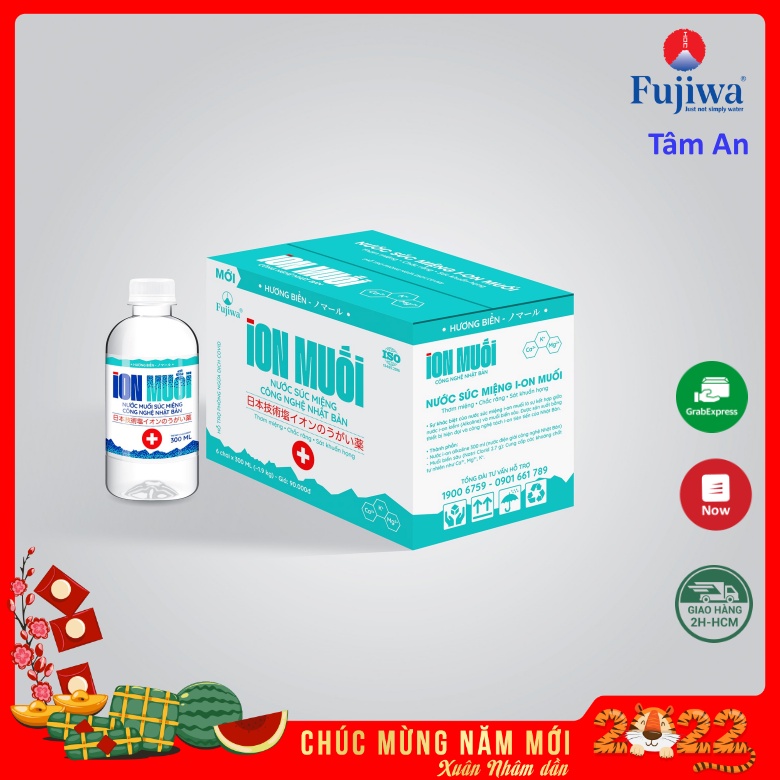 1 Thùng nước muối công nghệ Nhật Bản - Nước súc miệng ion Muối  300ml – Thùng 6 chai hương biển/ hương bạc hà