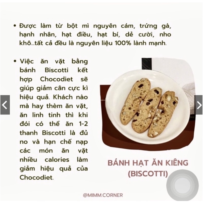 bánh hạt Biscotti ăn kiêng giảm cân tốt cho sức khoẻ