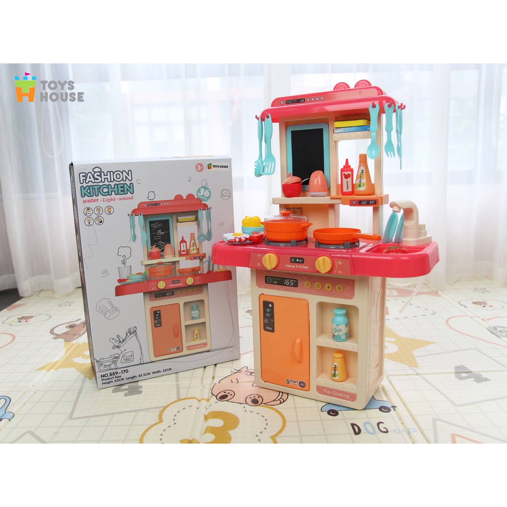 Bộ nhà bếp nấu nướng có vòi nước và bảng vẽ Toyshouse 889-169 - đồ chơi hướng nghiệp cho bé