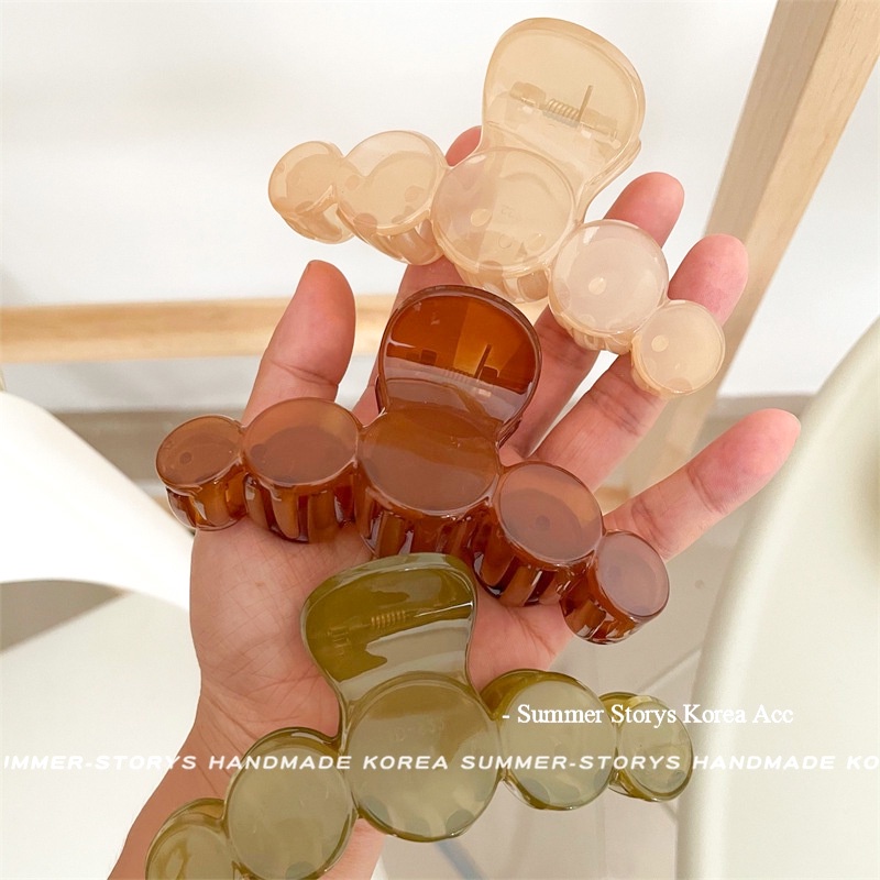 Kẹp Tóc Acrylic Cỡ Lớn Màu Xanh Lá Cây Thời Trang Mùa Hè Xinh Xắn Cho Nữ