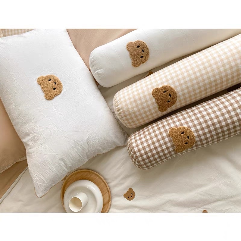 Gối ôm gấu ôm, gối ôm Cotton hữu cơ 100% dịu nhẹ an toàn cho bé