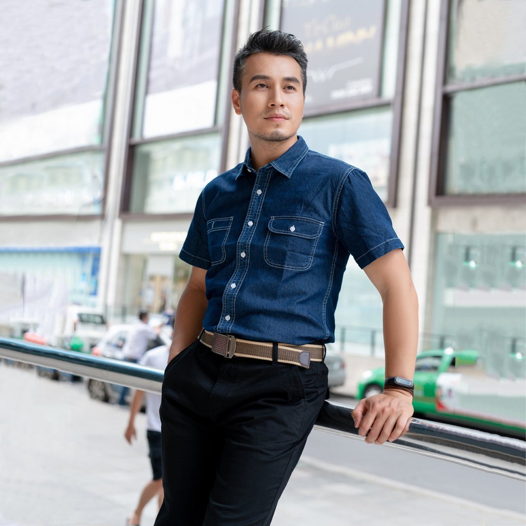 Áo Sơmi Denim ngắn tay SM05 | BigBuy360 - bigbuy360.vn