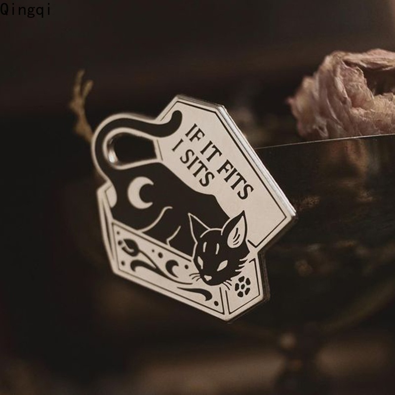 Ghim cài áo MISS ZOE hình mèo đen phong cách Punk