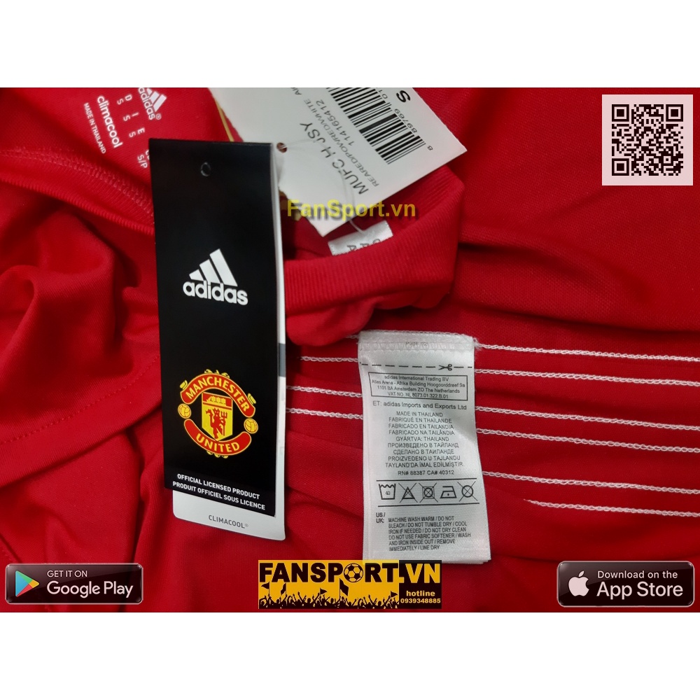 Áo đấu bóng đá Manchester United 2016-2017 home shirt jersey red BNWT AI6720 Adidas