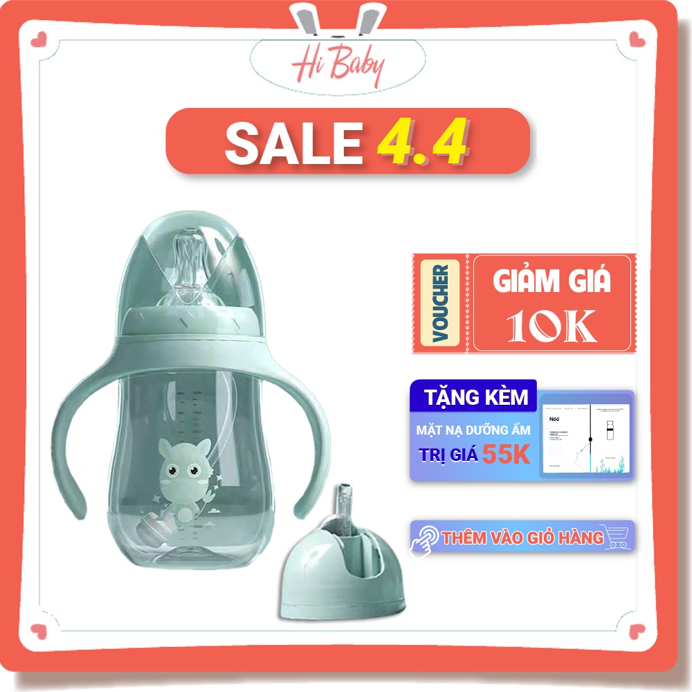 Bình Sữa Cho Bé 2 Trong 1 Tay Cầm Thuận Tiện 240ml, 300ml