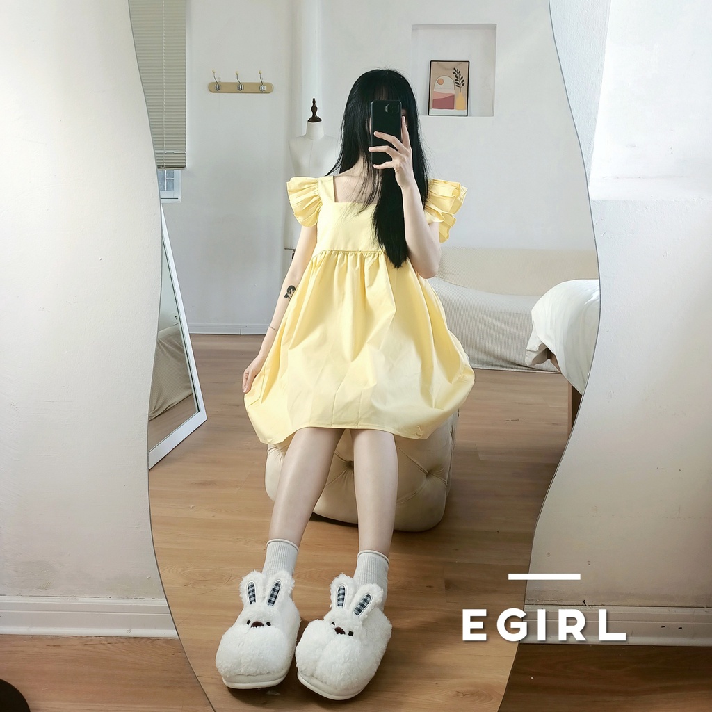 Váy babydoll 2 dây, đầm babydoll dáng ngắn màu pastel tiểu thư dễ thương EGIRL