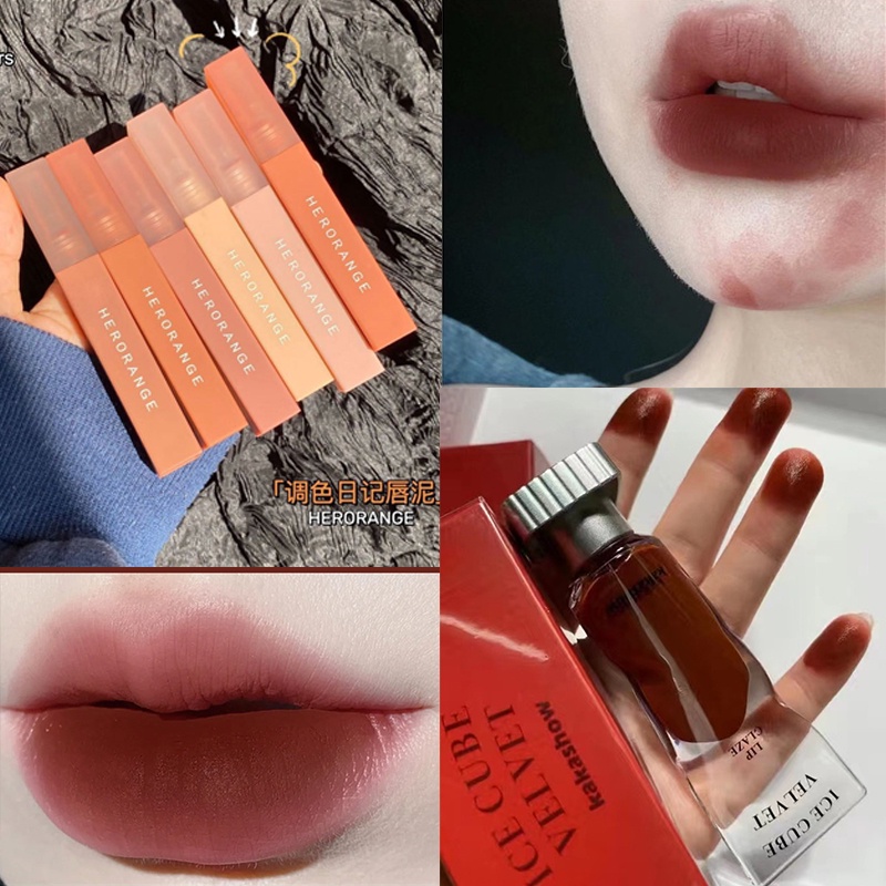 Son kem lì HERORANGE mềm mịn như nhung chống thấm nước chống khô môi lâu trôi MM