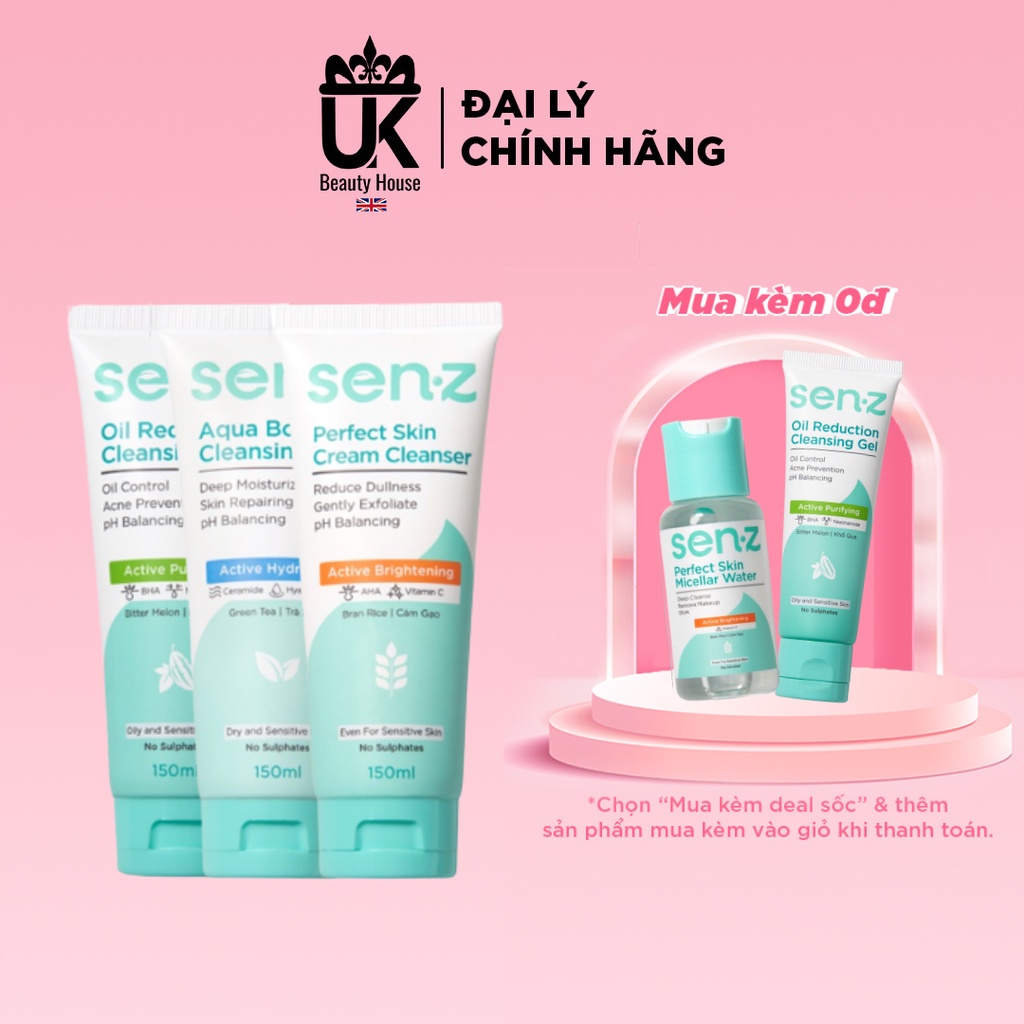 Sữa Rửa Mặt Chiết Xuất Từ Tự Nhiên Dành Cho Mọi Loại Da SenZ Facial Wash 150ml