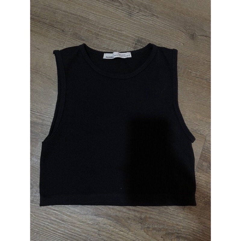 Áo lửng Pull&Bear chất thun siêu co giãn, ảnh thật shop mặc