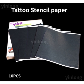 Set 10 Tấm Giấy Chuyển Hình Xăm Dày Dặn Bằng Sợi Carbon Có Thể Tái Sử Dụng