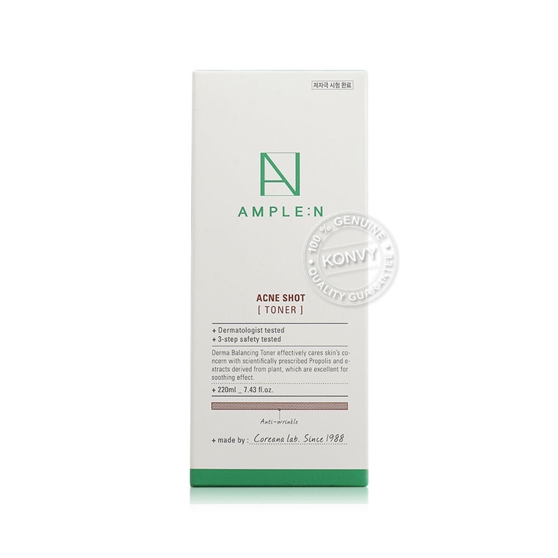 Toner cho da mụn và nhạy cảm AMPLE:N Acne shot  220ml.