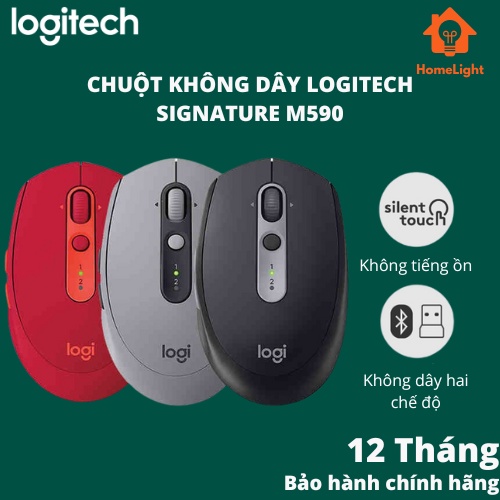 [Hỏa Tốc] Chuột Không Dây Logitech M590 Yên Tĩnh Đa Thiết Bị Silent Muti-Devices (Wireless + Bluetoo