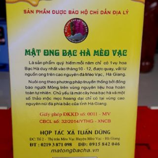 Mật ong bạc hà Mèo Vạc Hà Giang