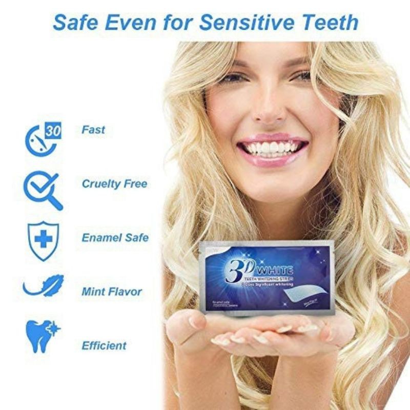 One Miếng Gel 3D Giúp Trắng Răng Và Làm Trắng Răng Miếng dán làm trắng răng 3d tiện dụng