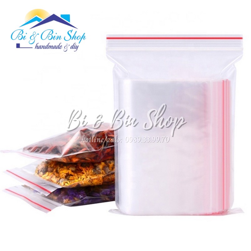 100 Cái Túi Zipper (Ziplock) Nhiều Kích Cỡ Thông Dụng Đựng Hạt Cườm, Đá, Phụ Kiện