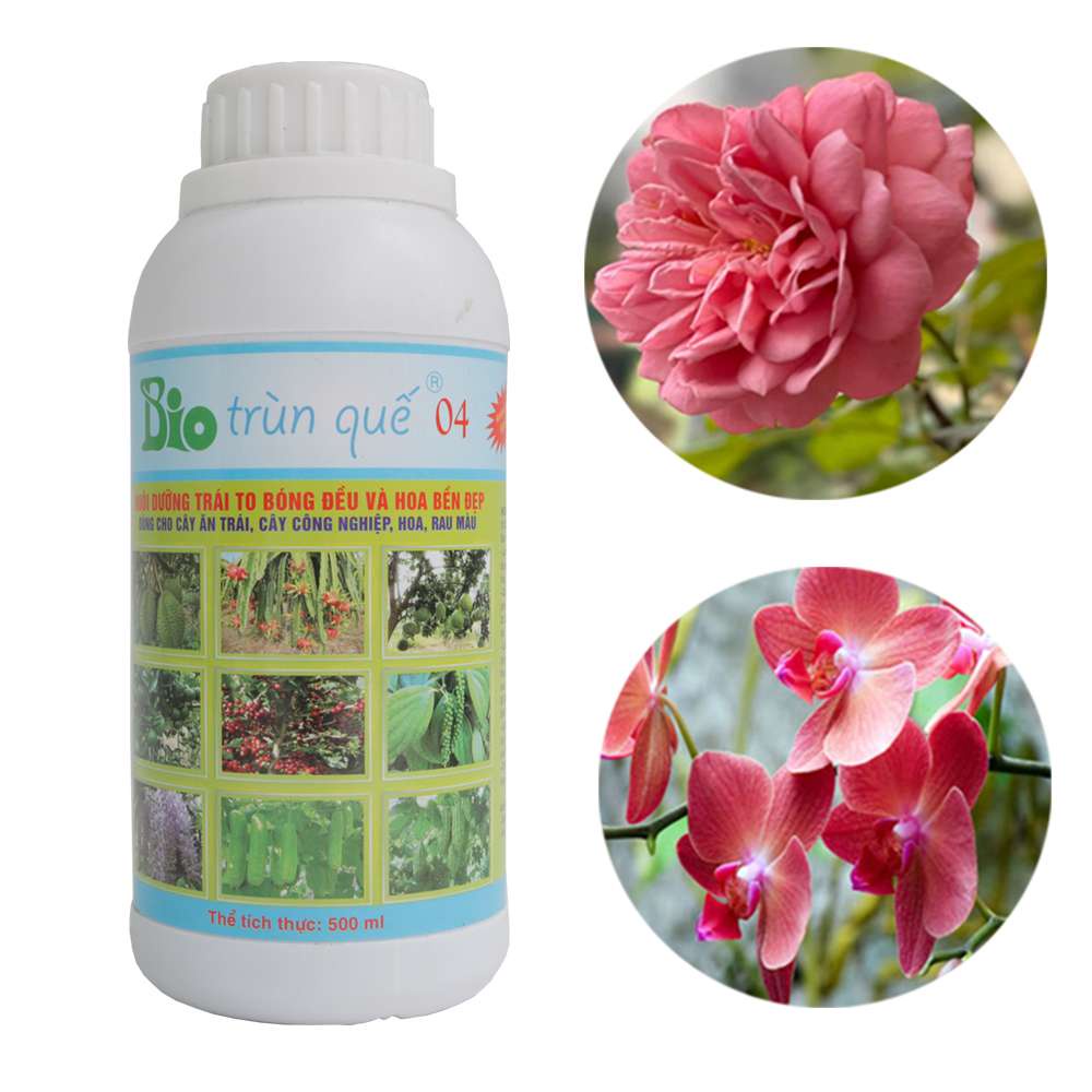 Dịch Trùn Quế Hữu Cơ Bio 04 Dưỡng Hoa Và Hạn Chế Rụng Hoa, Rụng Quả Cho Cây 500ml