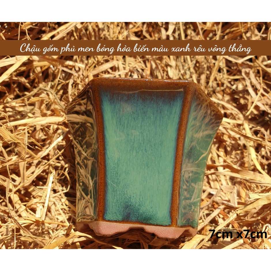 Chậu gốm tráng men bóng trang trí hoặc trồng cây , sen đá, xương rồng, bonsai nhỏ