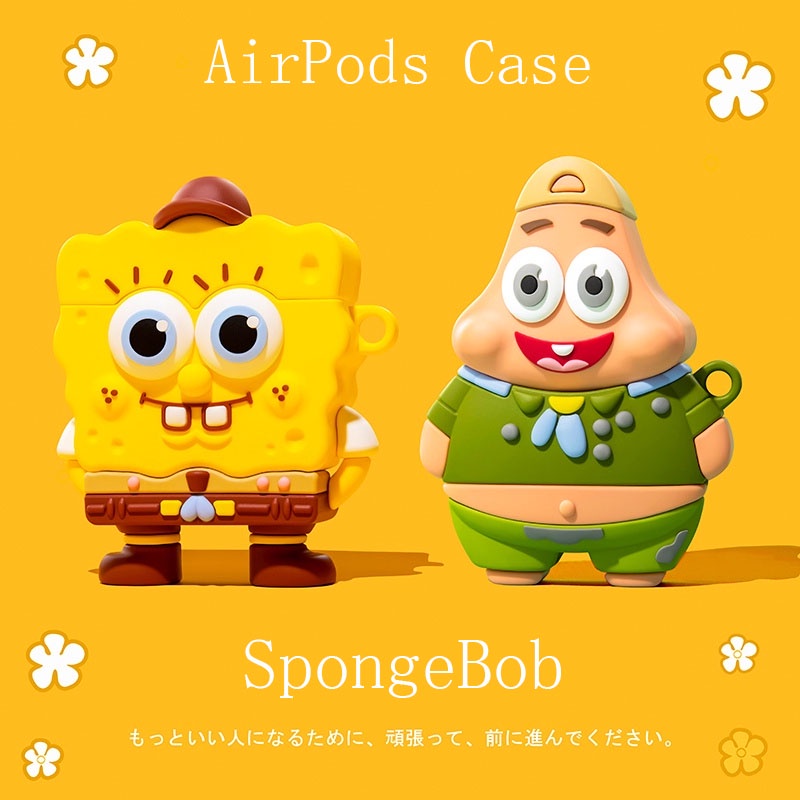 Vỏ Bảo Vệ Hộp Sạc Tai Nghe AirPods3gen / AirPods3 / 2Gen / AirPods3 Hình Spongebob Ốp