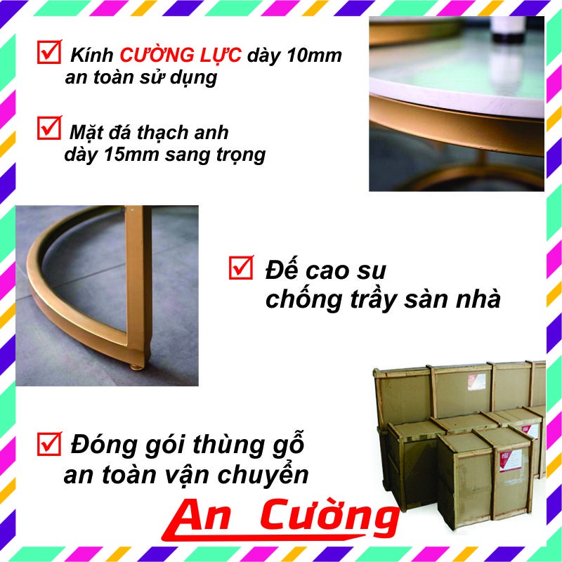 Bàn sofa mặt đá đôi💖𝑭𝑹𝑬𝑬𝑺𝑯𝑰𝑷💖Bàn sofa  phòng khách sang trọng