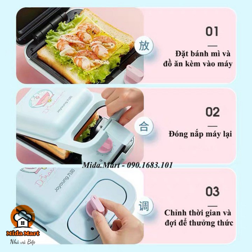 🔥 MÁY LÀM BÁNH SANDWICH DORAEMON CHÍNH HÃNG JOYOUNG JK1312-K72XD
