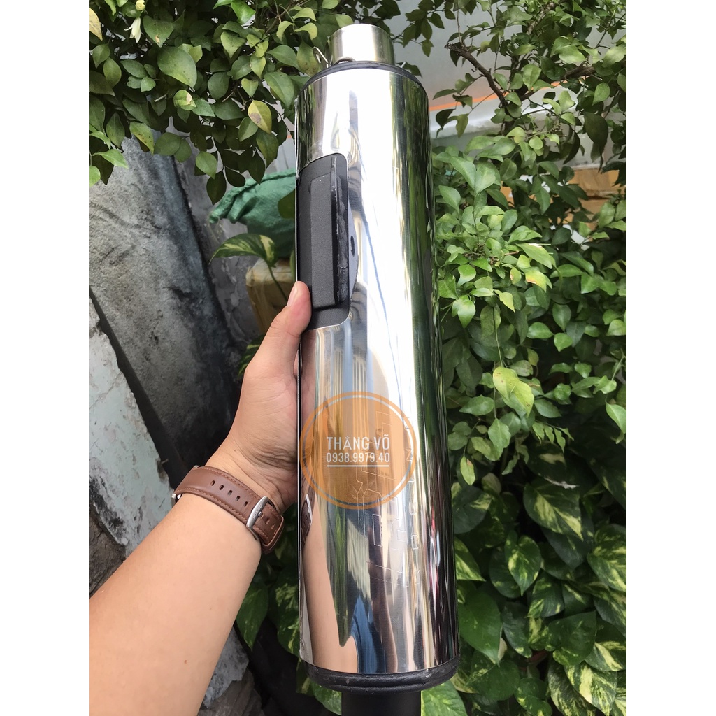 Pô CBR, Lon pô CBR Redleo full inox tặng kèm Adaptor đồ chơi phụ kiện Exciter Winner Satria Raider Sonic Wave Sirius