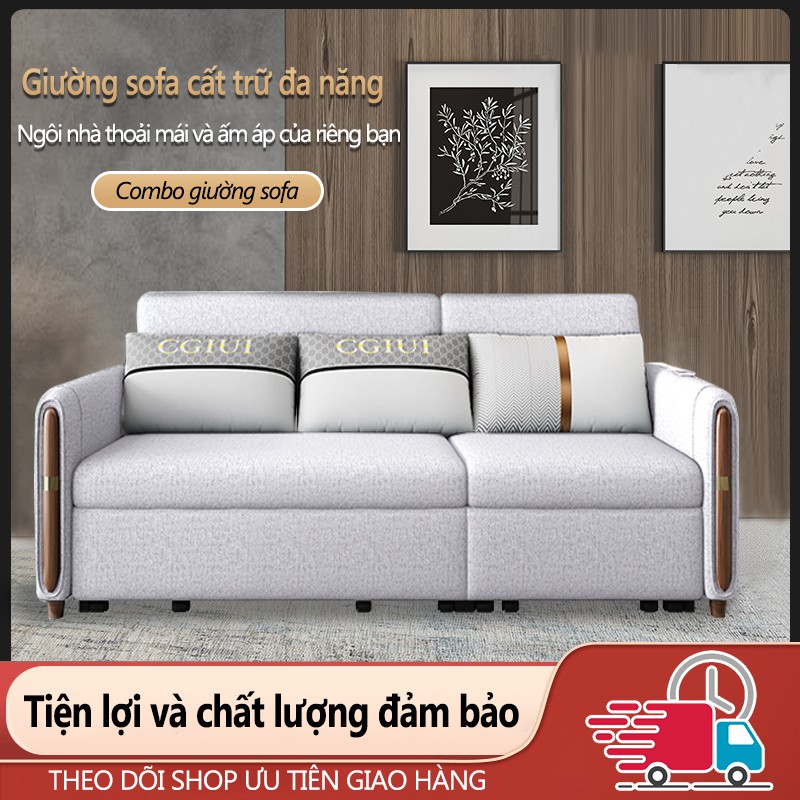 FU362 ghế sô pha đa năng có thể kéo thành giường đơn giường đôi cho căn hộ cỡ nhỏ, ghế sofa kiểu Bắc Âu thanh lịch
