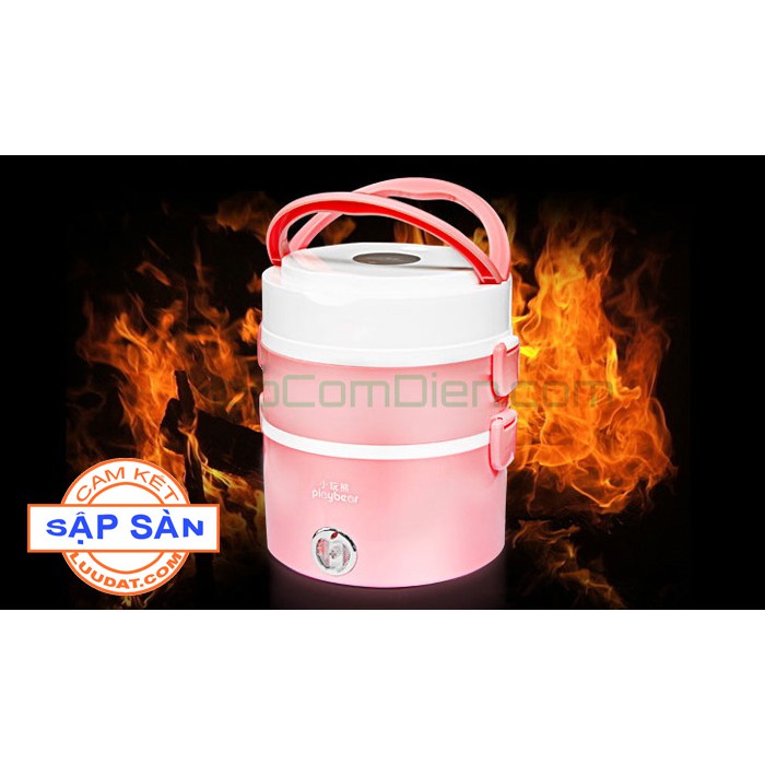 Hộp cơm inox 3 khay khít canh Playbear DFH-2019 | BigBuy360 - bigbuy360.vn