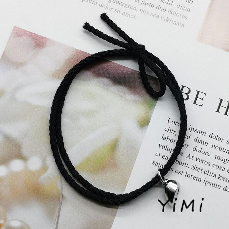 ️Vòng đeo tay bện với khóa từ tính trái tim cho nam và nữ