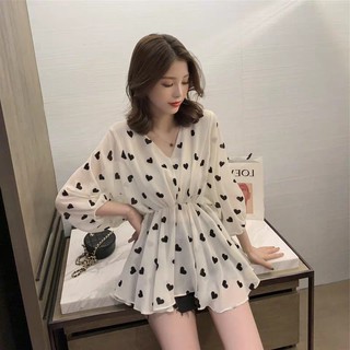 áo sơ mi nhấn eo xòe thời trang