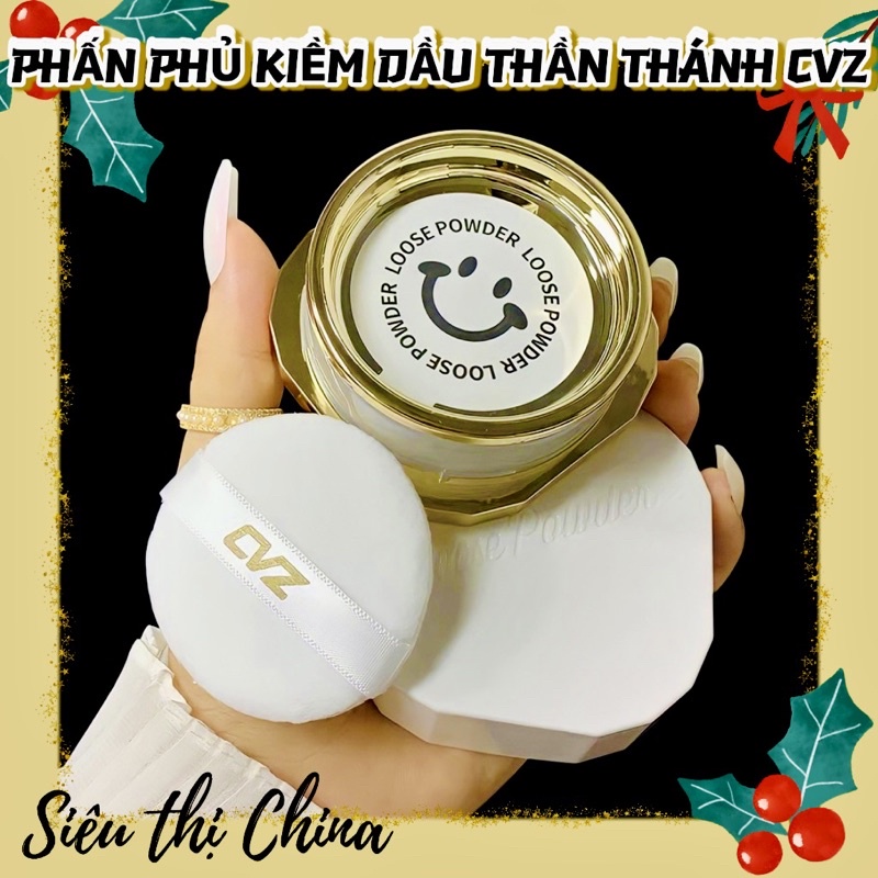 HÃNG SALE Phấn Phủ Kiềm Dầu Siêu Đỉnh CVZ LOOSE POWDER Mặt Cười Sang Chảnh Cao Cấp Phấn Phủ Bột Nâng Tone Da Make Up